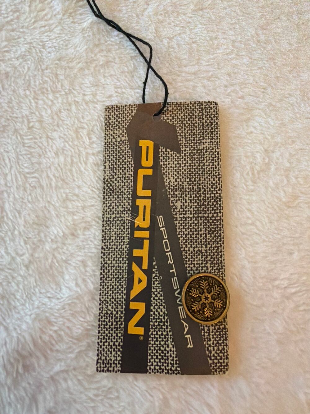 Vintage Puritan Sportswear Snowburne Sweater Hang Tag Snowflake Button USA